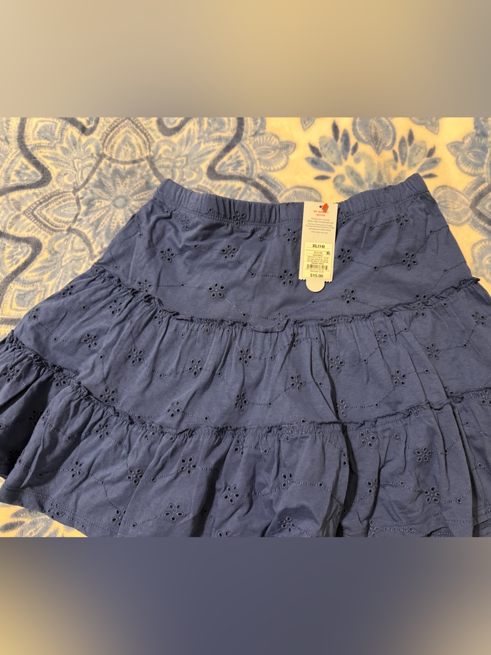 jumping beans Blue Eyelet Tiered Skort size XL NWT